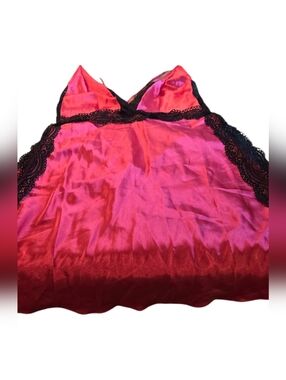 Pink with Black Lace Teddy Size Med